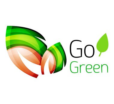 Renkli yaprak logosunu görmeniz gerekir. Geometrik soyut simgesi. Doğa ya da eko kavramı