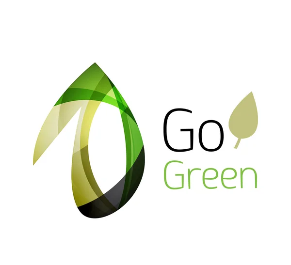 Abstrakt eco leag Logotypdesign gjord av färg bitar - olika geometriska former — Stock vektor