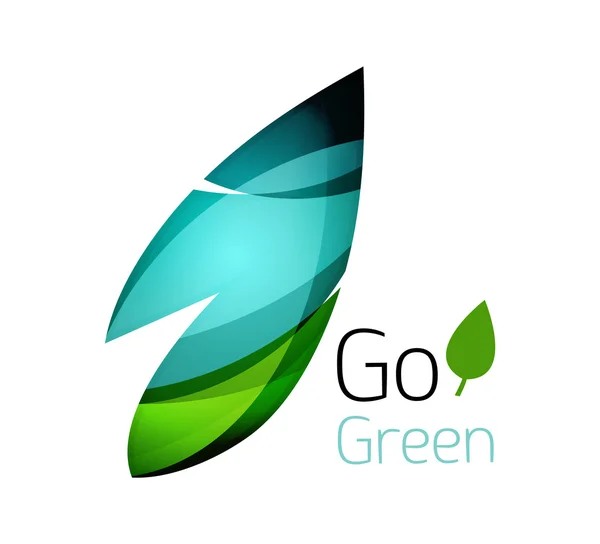 Streszczenie liść ikona. Eco natury geometryczne logo — Wektor stockowy