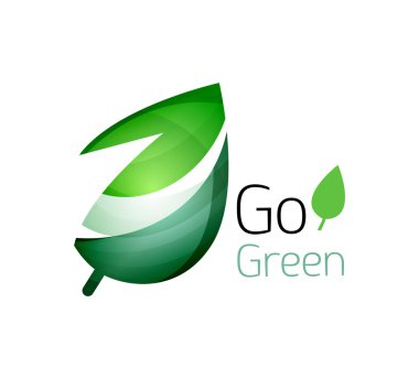 Geometrik soyut yaprak iş logo