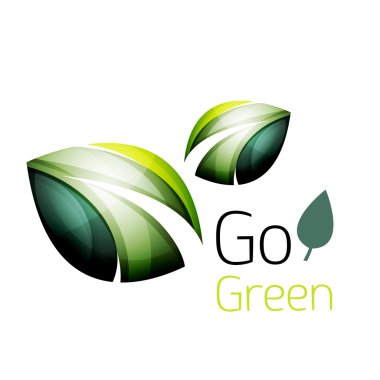 Renkli yaprak logosunu görmeniz gerekir. Geometrik soyut simgesi. Doğa ya da eko kavramı