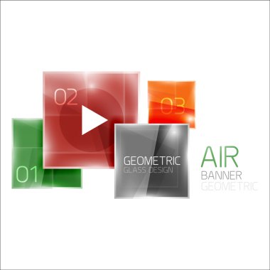 Örnek metin ile çok renkli kareler