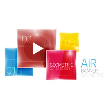 Örnek metin ile çok renkli kareler