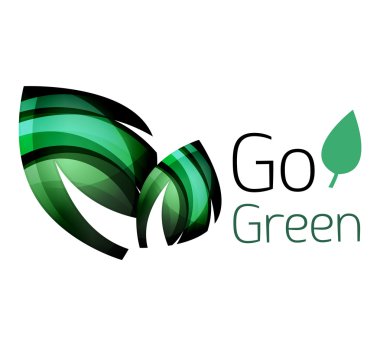 Renk parçaları - çeşitli geometrik şekiller yapılmış soyut Eko leag logo tasarımı