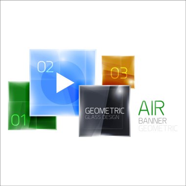 Örnek metin ile çok renkli kareler