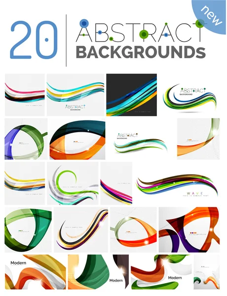 Collection of wave abstract backgrounds — Stock Vector