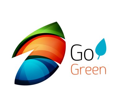 Renk parçaları - çeşitli geometrik şekiller yapılmış soyut Eko leag logo tasarımı