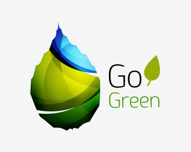 Dalgaların yapılan yaprak soyut simgesi