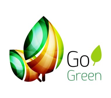 Yeşil git. Yaprak doğa kavramı