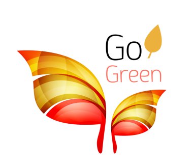 Geometrik soyut yaprak logosu