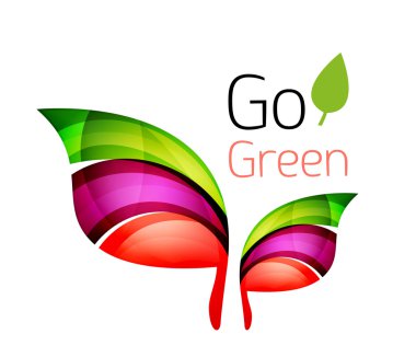 Geometrik soyut yaprak logosu