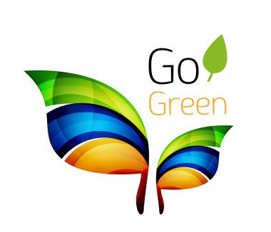 Geometrik soyut yaprak logosu