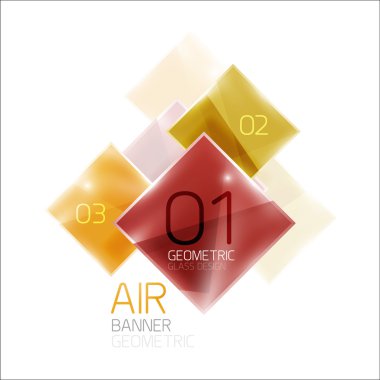 Örnek metin ile çok renkli kareler