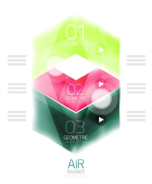 Parlak renk ok şekilleri ile seçenek Infographic ve düğme