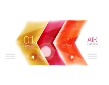 Parlak renk ok şekilleri ile seçenek Infographic ve düğme