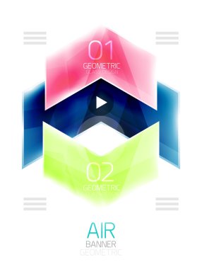 Parlak renk ok şekilleri ile seçenek Infographic ve düğme