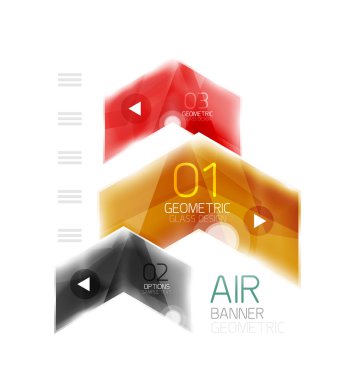 Parlak renk ok şekilleri ile seçenek Infographic ve düğme