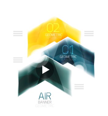 Parlak renk ok şekilleri ile seçenek Infographic ve düğme