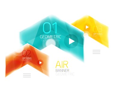 Parlak renk ok şekilleri ile seçenek Infographic ve düğme