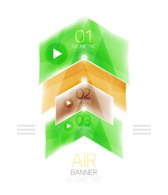 Parlak renk ok şekilleri ile seçenek Infographic ve düğme