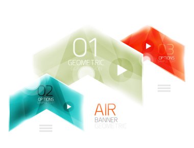 Parlak renk ok şekilleri ile seçenek Infographic ve düğme