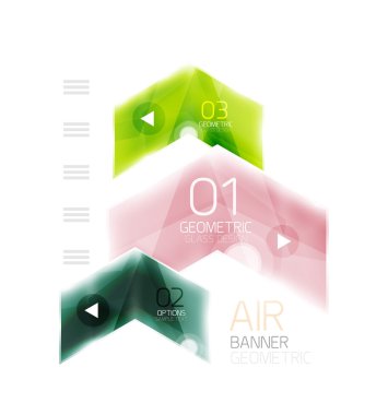 Parlak renk ok şekilleri ile seçenek Infographic ve düğme