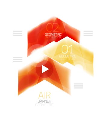 Parlak renk ok şekilleri ile seçenek Infographic ve düğme