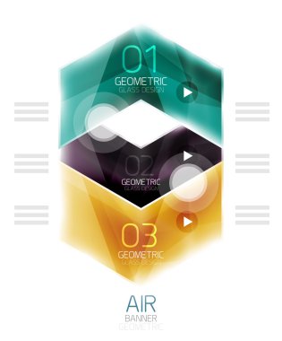 Parlak renk ok şekilleri ile seçenek Infographic ve düğme