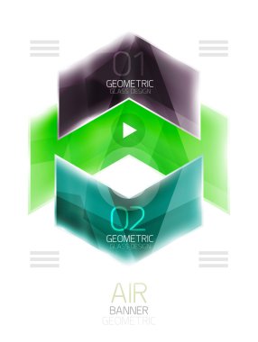 Parlak renk ok şekilleri ile seçenek Infographic ve düğme