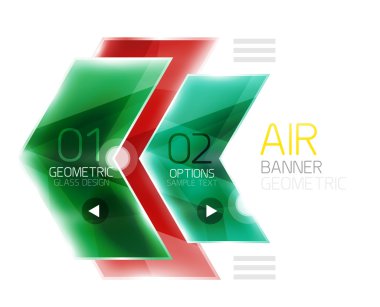 Parlak renk ok şekilleri ile seçenek Infographic ve düğme