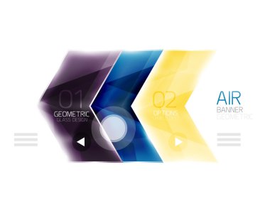 Renkli parlak ok web kutusu