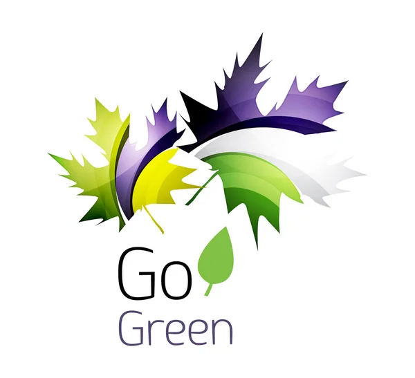 Absztrakt eco leag logo tervezés készült színes darab - különböző geometriai alakzatok — Stock Vector
