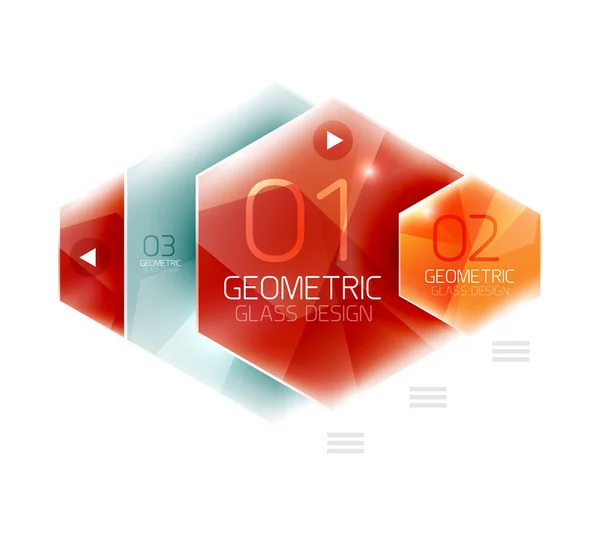 Boîte web hexagonale colorée — Image vectorielle
