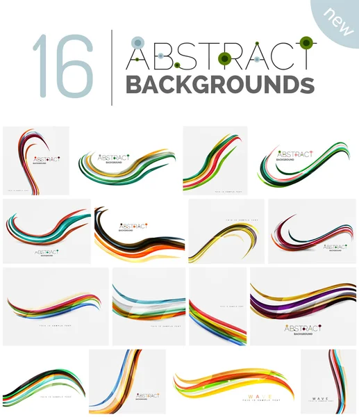 Set of smooth elegant identity waves — Stock Vector