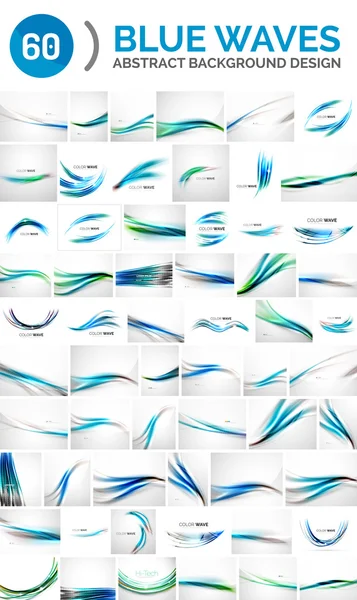 Set of blue waves — Stock Vector