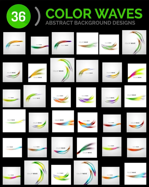 Mega set of wave abstract backgrounds — Stock Vector