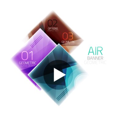 Seçeneği ile renkli geometrik kareler. Infographic arka plan