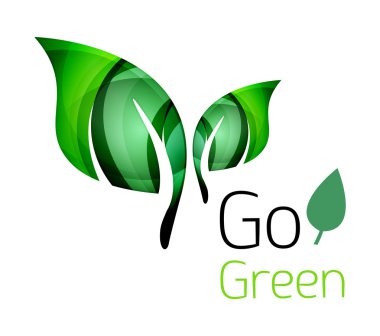 Renkli yaprak logosunu görmeniz gerekir. Geometrik soyut simgesi. Doğa ya da eko kavramı