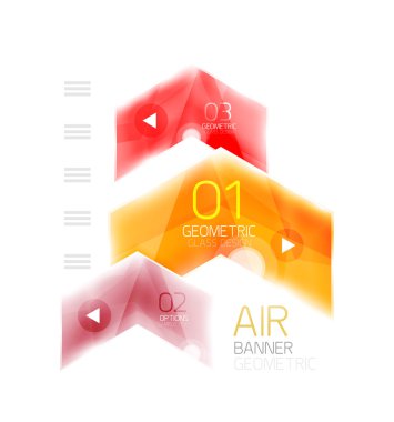 Parlak renk ok şekilleri ile seçenek Infographic ve düğme