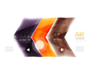 Parlak renk ok şekilleri ile seçenek Infographic ve düğme