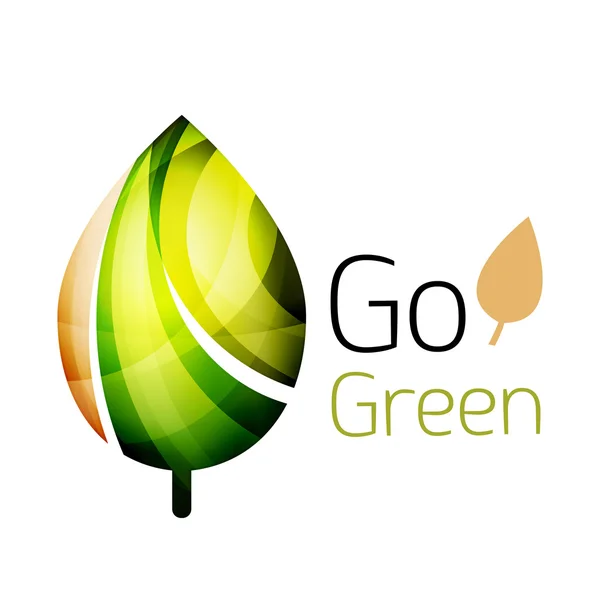 Yeşil git. Yaprak doğa kavramı — Stok Vektör