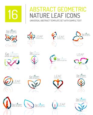 Geometrik yaprak Icon set