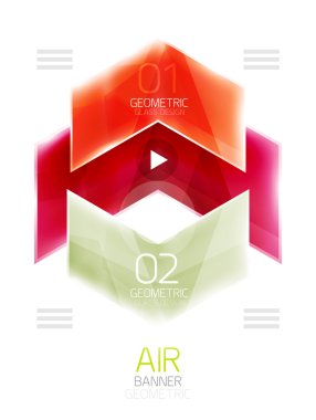 Parlak renk ok şekilleri ile seçenek Infographic ve düğme