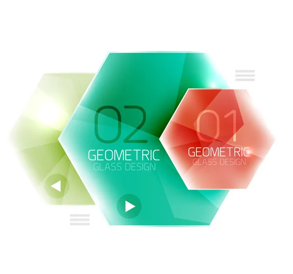 Hexagones de color de vidrio — Vector de stock
