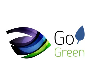 Renk parçaları - çeşitli geometrik şekiller yapılmış soyut Eko leag logo tasarımı