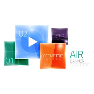 Örnek metin ile çok renkli kareler