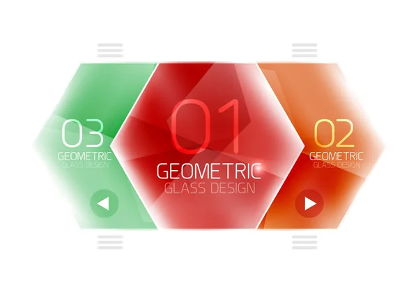 다채로운 유리 육각형 비즈니스 infographic 서식 파일 — 스톡 벡터
