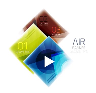 Seçeneği ile renkli geometrik kareler. Infographic arka plan