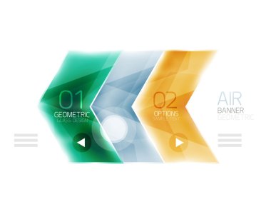 Parlak renk ok şekilleri ile seçenek Infographic ve düğme