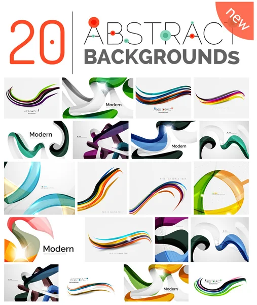 Collection of wave abstract backgrounds — Stock Vector